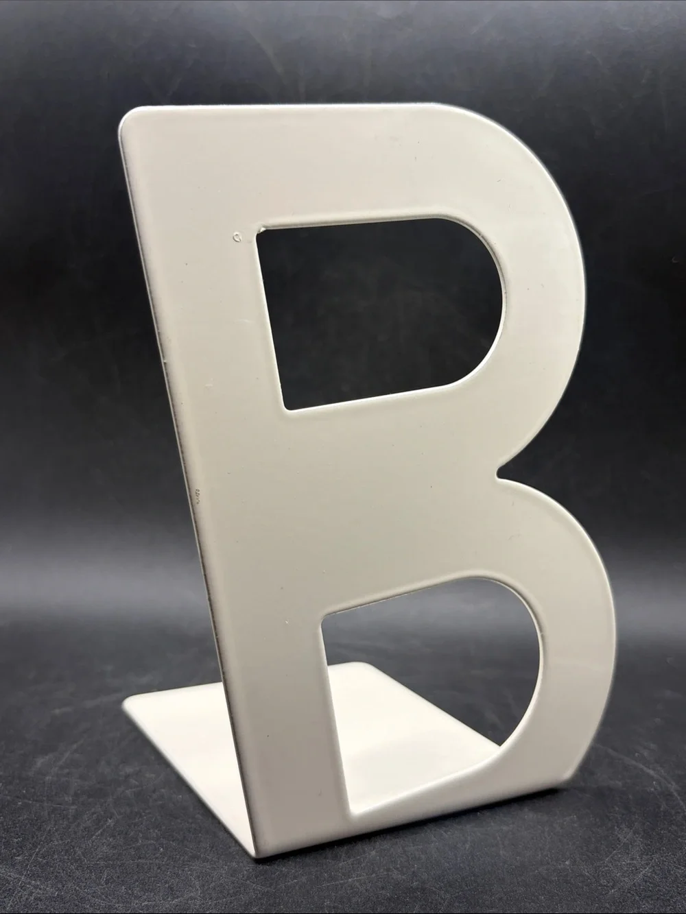 IKEA Billy Letter B Bookend Slanted Metal White Tone Minimalist Shelf Decor